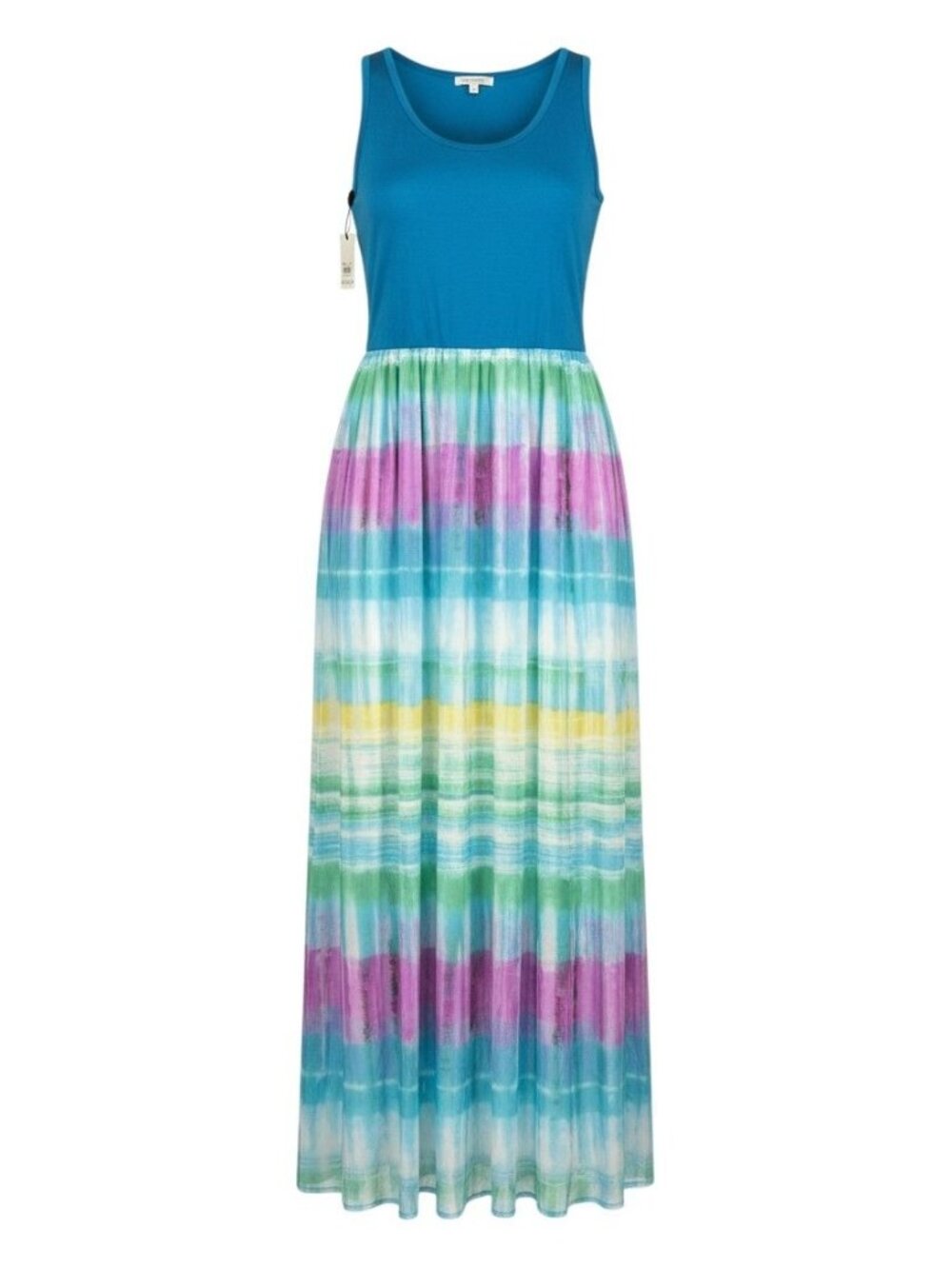 Calvin Klein Womens Tie-Dye Sleeveless Maxi Dress 2X Blue Multicolor NWT